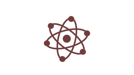 Amazing red dark atom icon on white background,Atom icon