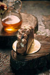 Sweet dessert  on a wood table