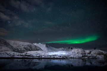 Obraz na płótnie Canvas Polarlicht über Nordnorwegen - Lofoten