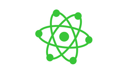 Green atom icon on white background,New atom icon