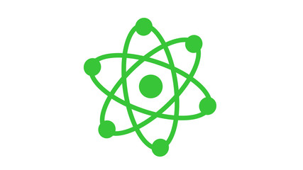 Green atom icon on white background,New atom icon