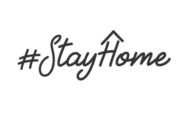Stay home slogan. Lettering stay home text for campaign from coronavirus, COVID-19