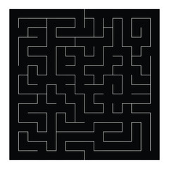 15x15 rectangular maze with thin corridors and no solution
