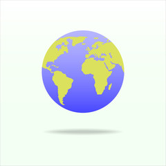 Flat planet Earth icon. Vector illustration for web banner, web and mobile, infographics.