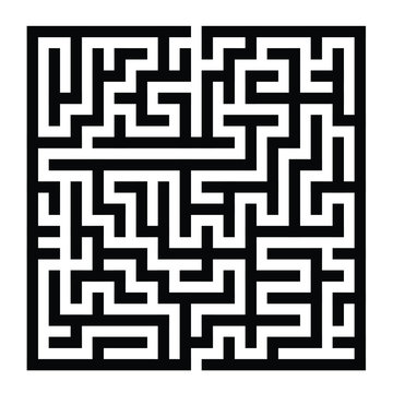 15x15 rectangular maze with thick walls and no solution