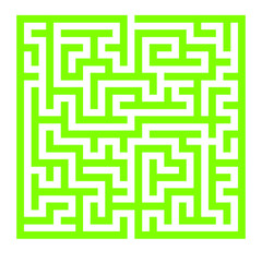 15x15 rectangular maze with green thick walls and no solution