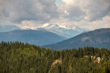 Panorama of mountain Gerlitzen mountains of Carinthia in summer in the Austrian Alps,