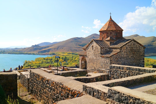 Sevanavank Monastery Complex on a Peninsula at the Northwestern Shore of Lake Sevan in Armenia
