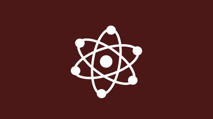 Atom icon on red dark background,Atom icon,New atom icon