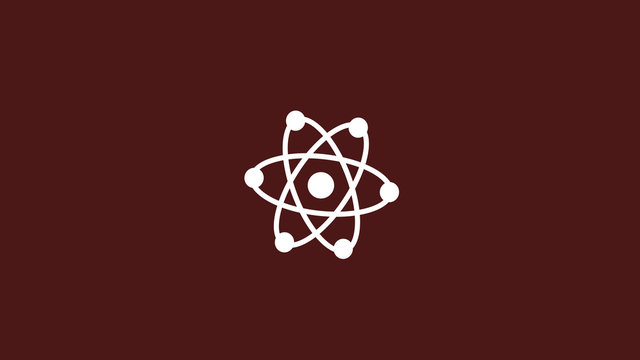 Atom icon on red dark background,Atom icon,New atom icon