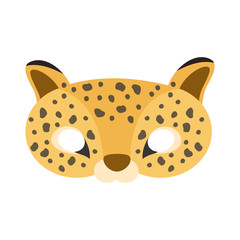 illustration of carnival mask of tropical animal jaguar. Eye mask for masquerade, children's party. for design, greeting cards. vector
