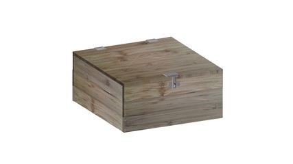 Old wooden box isolated on white background