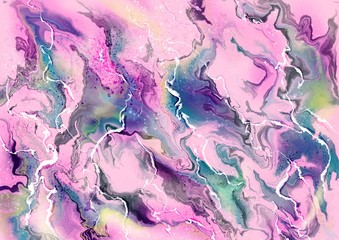 Fluid marble texture background in pastel colors. Tender background. Vector illustration for graphic design.  Horizontal vector wallpaper. Fluid art, digital marbling