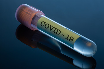 Pandemic concept COVID-19 test tube stock photo