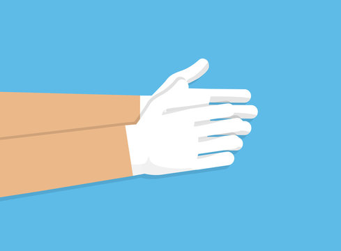 Protective Gloves And Hand. Vector Icon