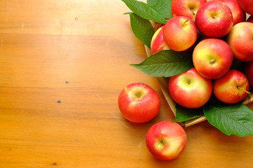 New Zealand apple on wooden background