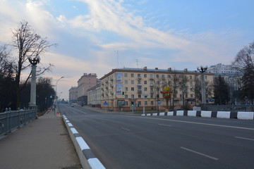  Minsk, Belarus - 29/03/2020:   Soviet architecture in the center of Minsk