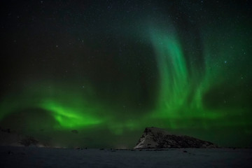 Fototapeta na wymiar Polarlicht über den Lofoten - Norwegen