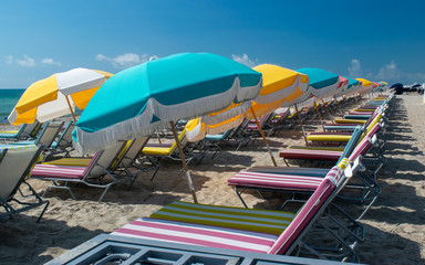 Beach Umbrellas and Lounge Chairs 