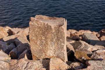 Granite marker on hurricane barrier
