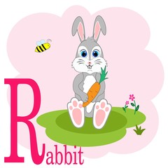 R for rabbit abc animal alphabet 