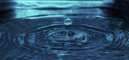 Drop of a drop of living water. Natural background.