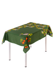 Moscow, Russia - 12/10/2019: Tablecloth for the table is multicolored, with flowers, with berries,...