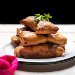 Mexican chimichanga on white background