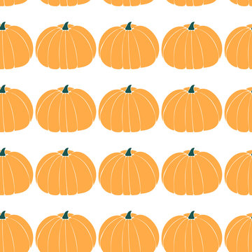 Seamless pattern with pumpkins. Autumn print with harvest