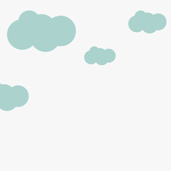 Blue sky clouds background, vector illustration