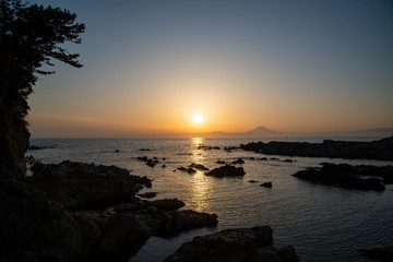 荒崎海岸の夕焼け