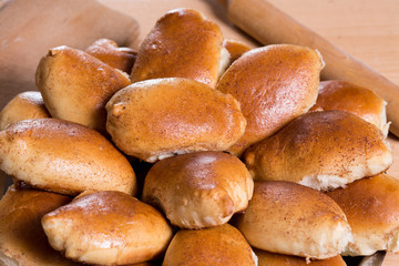 Big mountain of fresh, healthy buns
