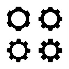 Cogwheel flat icon. Vector illustration of gear isolated on the white background. 