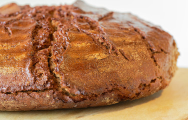 Roggenbrot mit Altbierkruste mit Dinkelvollkorn selbst gebackene dunkle Kruste