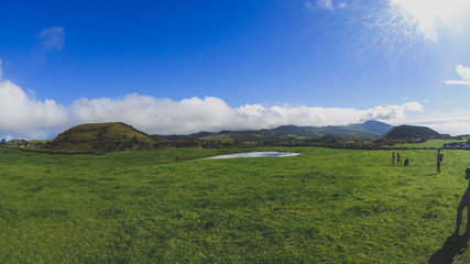Fototapeta na wymiar Amazing landscape panoramic view, Panoramic view, Madalena, Pico, Azores islands, Portugal.
