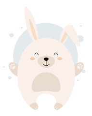 Illustration of a bunny. The image of the bunnies. Hare character