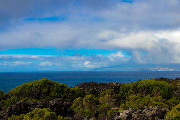 Amazing landscape panoramic view, Panoramic view, Madalena, Pico, Azores islands, Portugal. 