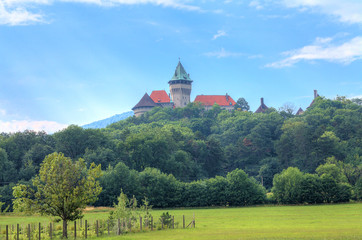 Smolenice Castle. Castle in Slovakia called "Smolenický zámok".  Castle in the eastern slope of the Little Carpathians, near the village of Smolenice, Slovakia. Built in 15th century.