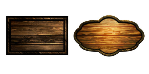 Vector realistic illustration of wooden signboard
