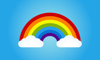 Colorful Rainbow Vector Illustration. Creative Sky Rainbow Cloud Vector Background Template