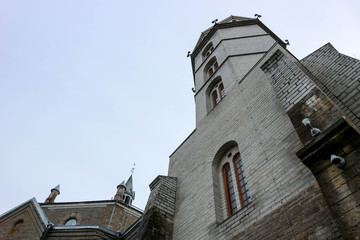 Fototapeta na wymiar Tower of Estonian Evangelical Lutheran alexander cathedral in Narva, Estonia