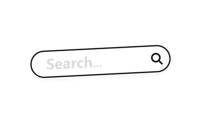 Search bar geometric badge. Web ui design element for web site or browsers. Text field and search button. Vector illustration
