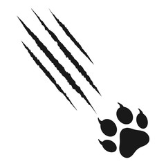 animal claws scratch scrape track. Cat tiger scratches paw shape. isolated on White background © Graficriver