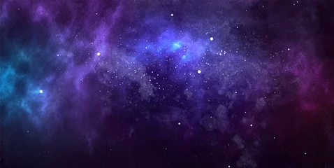 Fototapeten Vektor kosmische Aquarellillustration. Bunter Raumhintergrund mit Sternen © WhataWin