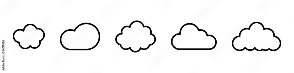 Poster cloud line vector icon. set of cloud line isolated signs or icon. abstract shape. linear graphic. cl