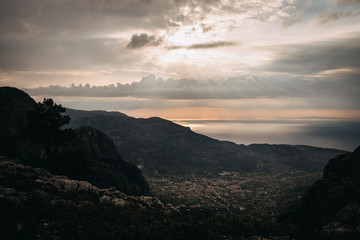 Aerial View of Mallorca Coast at Sunrise