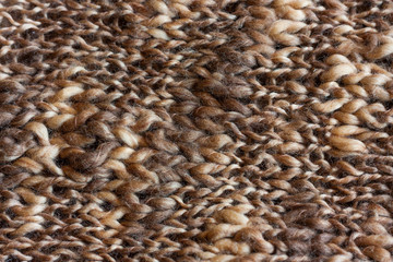 Knitted woolen texture of the booklet, large viscous. Hobby stay at home, hand made