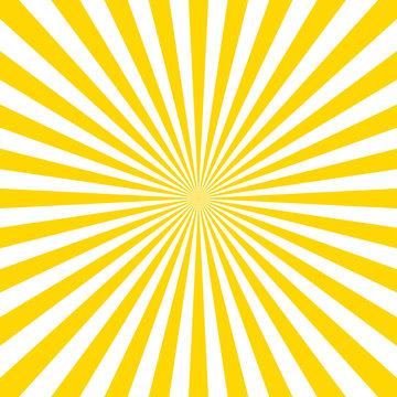 Sunburst pattern vector background. Vector isolated illustration. Sunburst vintage style. Yellow vector rays.