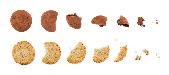 Soft Chocolate Butter Cookies With Chocolate Filling Isolated