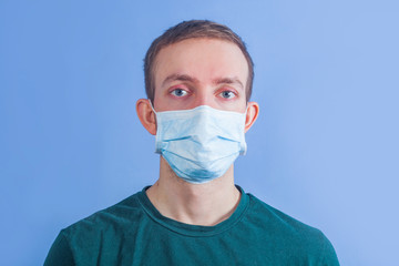 Young man in a medical mask.